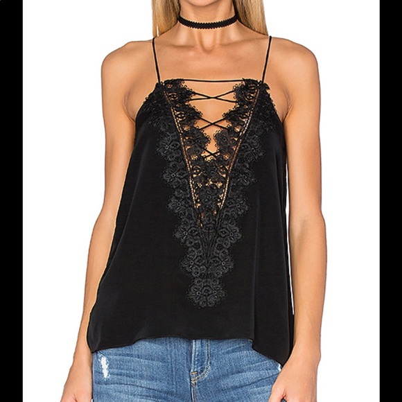 Cami NYC Tops - 🖤 Cami NYC Charlie Silk Lace Top Black XS 🖤